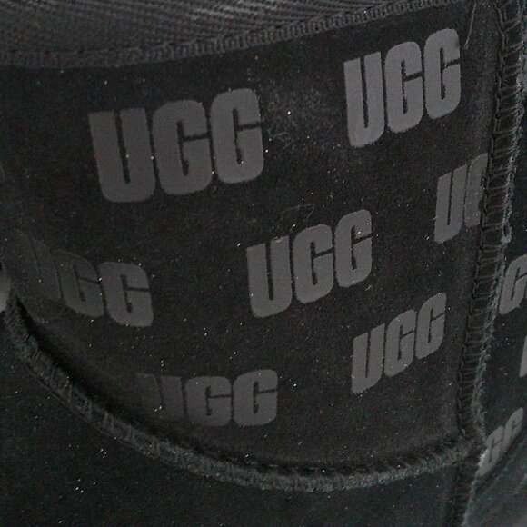 UGG Black Suede Logo Ankle Boots — Women’s 11 — Brand New - Picture 4 of 4
